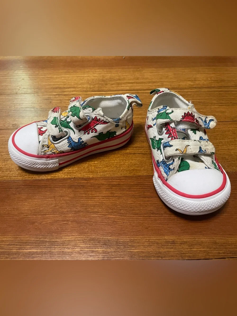Converse Infant Canvas Velcro Sneakers Multicolor Dinosaur Print Size 4